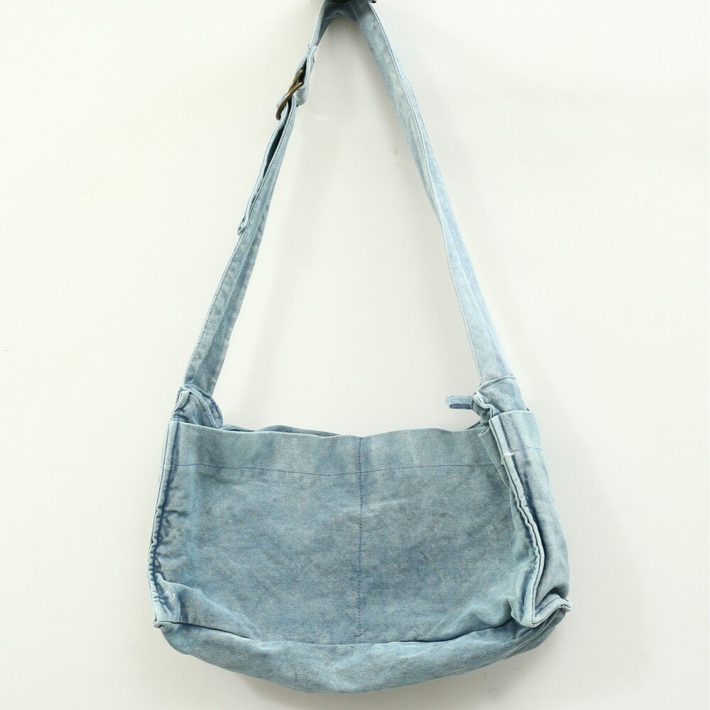 Free People Camp Crush Sling Bag Adjustable Strap Cotton Blue OS 289739 - Picture 10 of 10